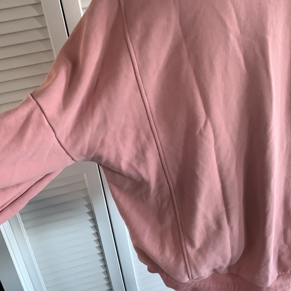 NAP Drawstring Hem Cotton Sweatshirt Blush Pink Oversized Top Women’s Size Large - Picture 5 of 12